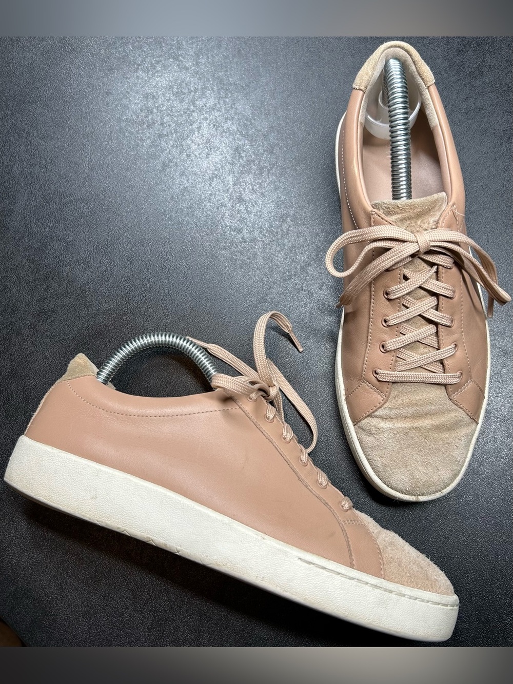Vince Women’s Size 6.5 Janna Tan Leather Suede Low Cut Sneakers Shoes